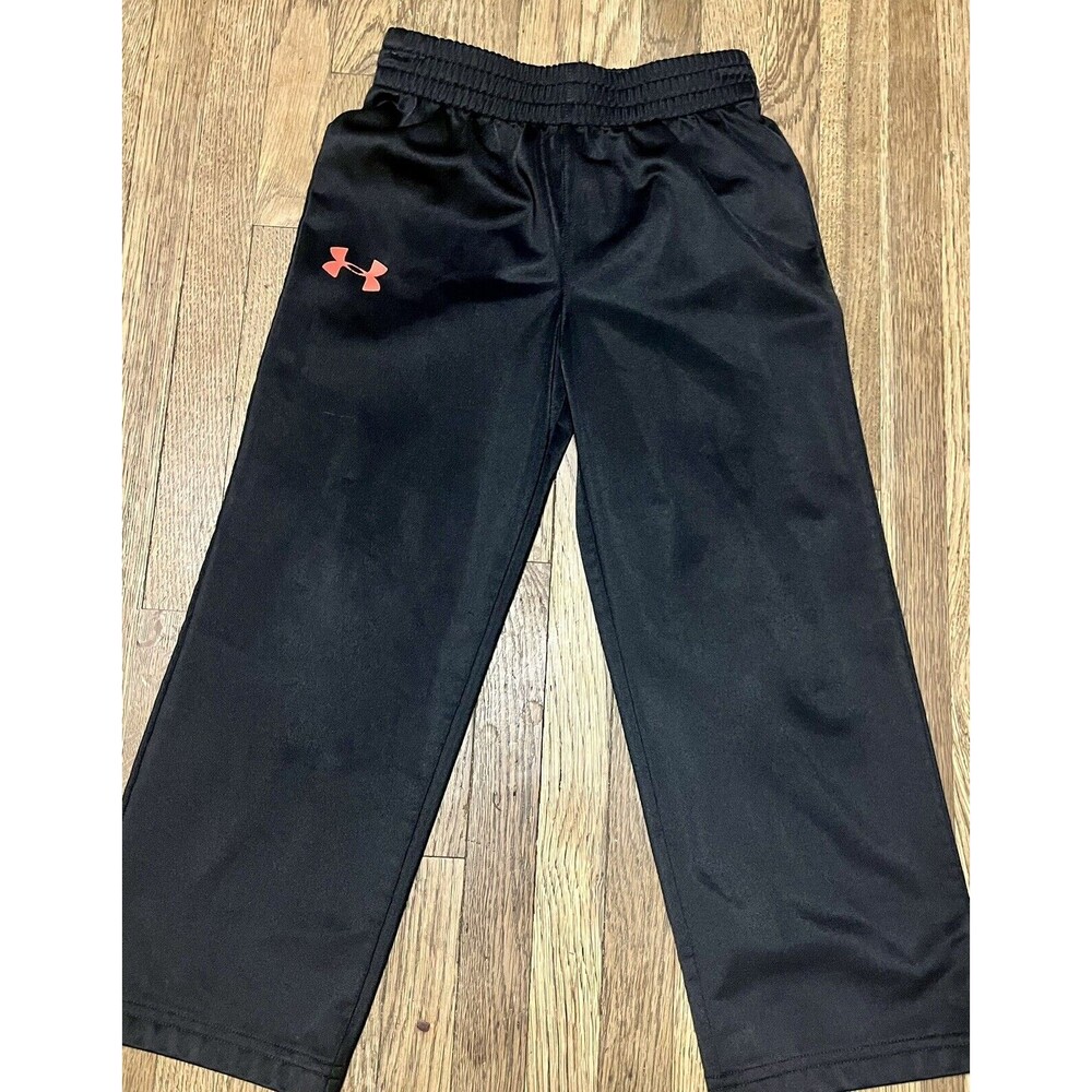 Under Armour YTH SZ 4 Black with Red Logo Athletic Pants